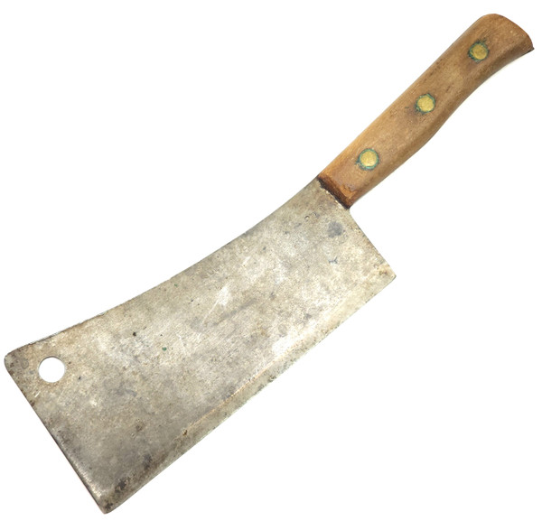 Vintage Foster Bros. Trade Mark Large Meat Cleaver Butcher Knife 9" Blade