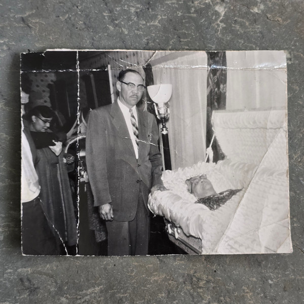 Vintage Snapshot Post-Mortem Photo Black Woman Casket Funeral Coffin Photograph