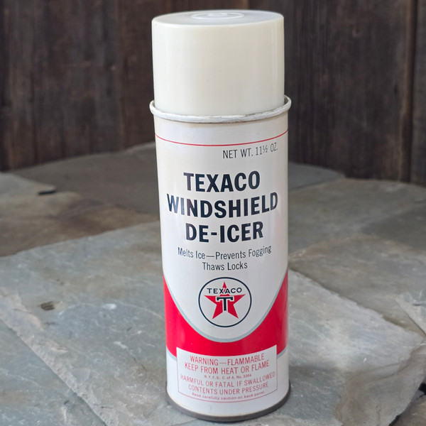 Vintage Texaco Oil Co. Windshield De-Icer Tin Advertising Spray Can Deicer