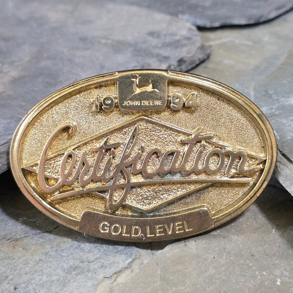 1994 John Deere Gold Level Certification Belt Buckle Dealer Training Program