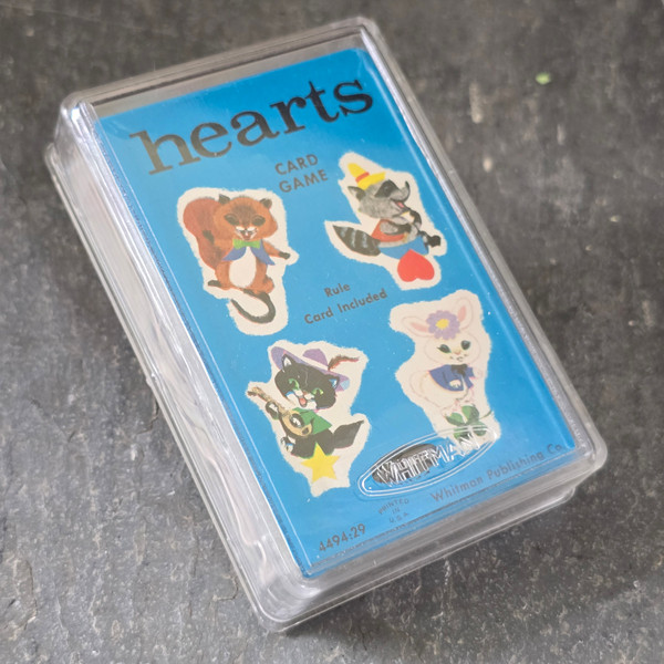 Hearts NOS Vintage Whitman Children's Card Game in Box NIP Playing Cards Deck