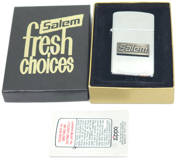 Vintage NOS 1991 Unfired Salem Fresh Choices Cigarette Advertising Zippo Lighter