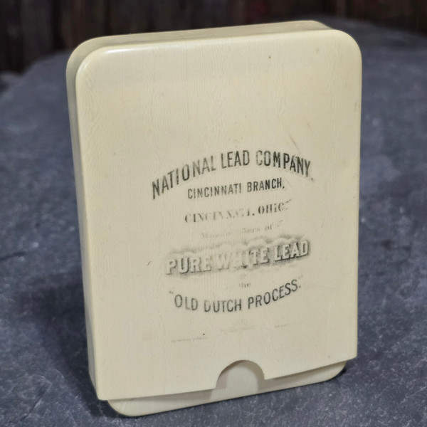 Antique National Lead Company Paint Advertising Celluloid 2-Piece Cigar Box Case Antique National Lead Company Paint Advertising Celluloid 2-Piece Cigar Box Case