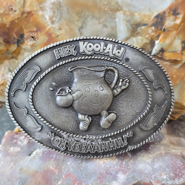 Hey, Kool-Aid Man Oh, Yeah! Funky Retro Vintage Indiana Metal Craft Belt Buckle Hey, Kool-Aid Man Oh, Yeah! Funky Retro Vintage Indiana Metal Craft Belt Buckle