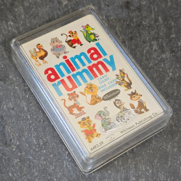 Vintage NOS Whitman Animal Rummy Mid-Century Playing Card Deck Game Sealed Cards Vintage NOS Whitman Animal Rummy Mid-Century Playing Card Deck Game Sealed Cards