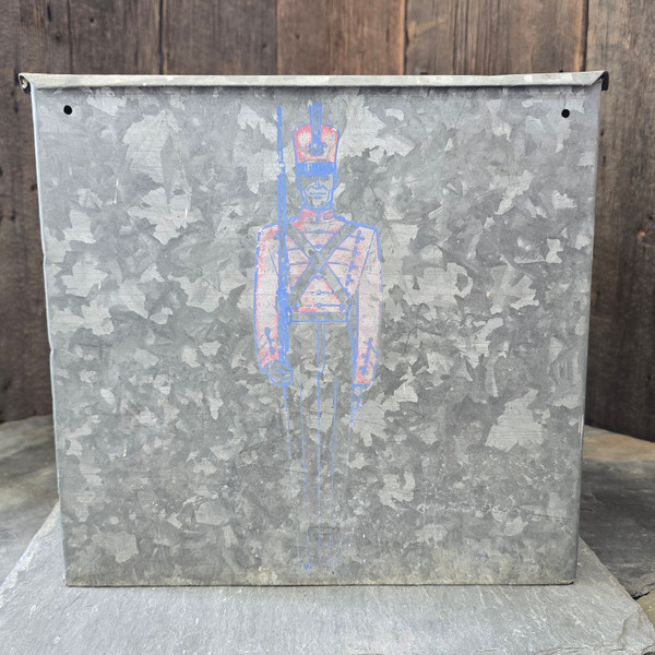 Vintage Jones-Rich Dairy Buffalo NY Galvanized Tin Milkman Porch Milk Bottle Box