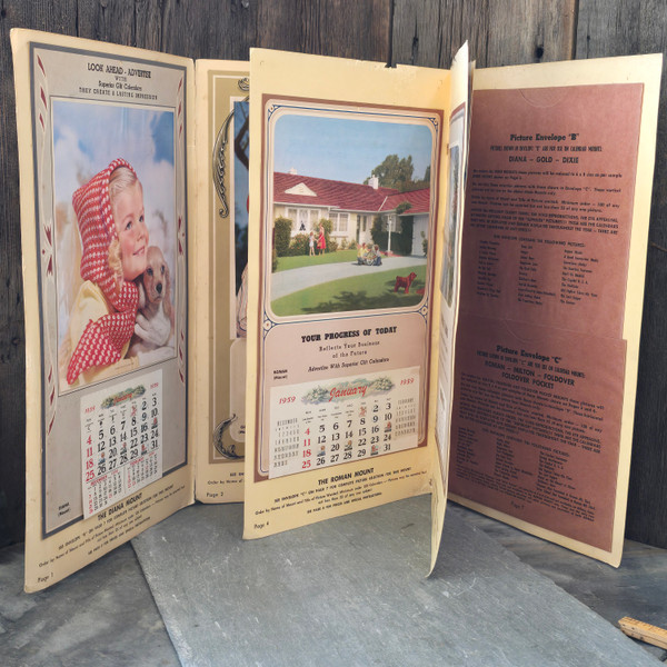 1959 Superior Gift Line Salesman's Sample Advertising Calendar Book Binder