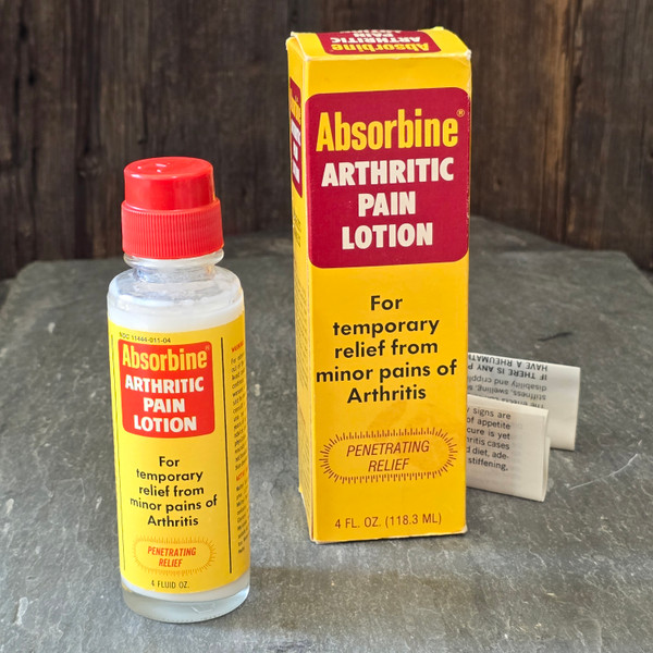 NOS Absorbine Arthritic Pain Lotion Vintage Medicine Full Bottle in Original Box