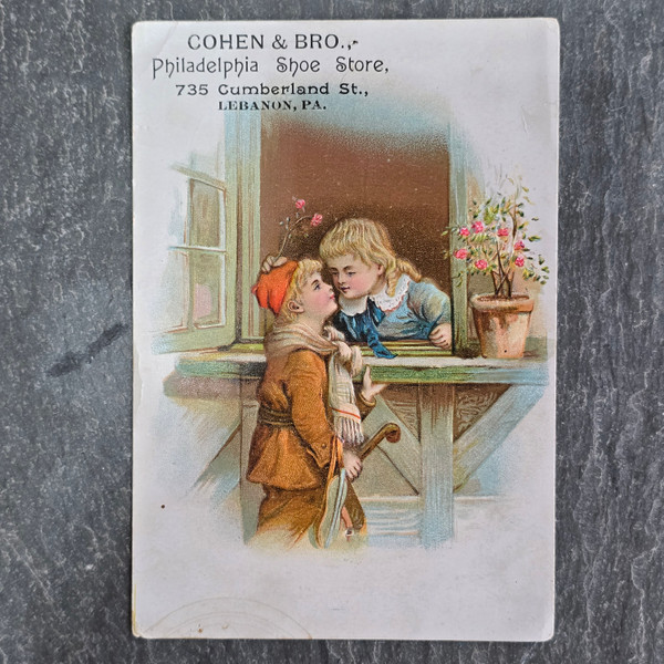 Large Cohen & Bro. Philadelphia Shoe Store Lebanon, PA Victorian Trade Card