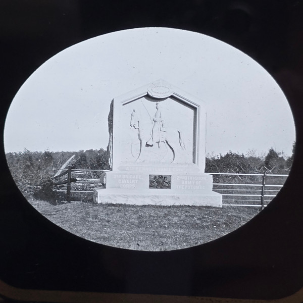 4th PA Cavalry Regiment Civil War Monument Photo Gettysburg Magic Lantern Slide