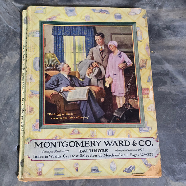 1929 Montgomery Ward & Co. Catalog No. 110 Antique 592 Page Original Book