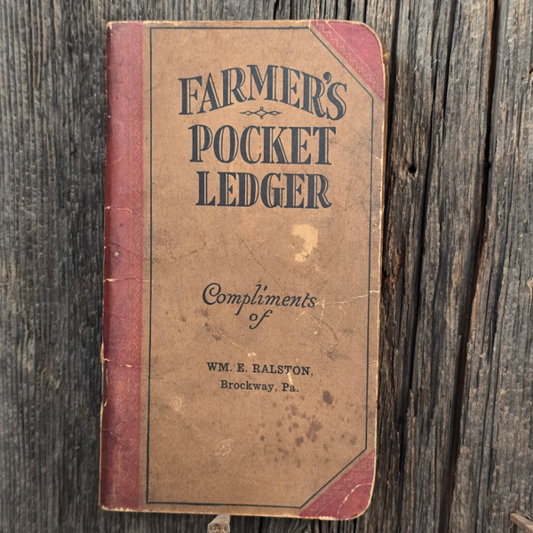 1930 Farmer's Pocket Ledger John Deere Advertising Memo Book Ralston Brockway PA