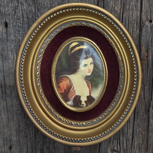 Lady Hamilton by George Romney Cameo Creation Vintage Gilt Oval Frame Print