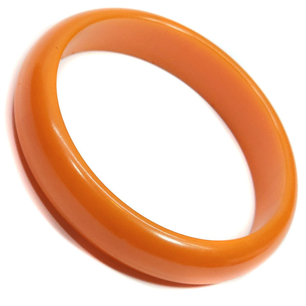 Antique Orange Color Bakelite Thin Bangle Art Deco Estate Jewelry Bracelet