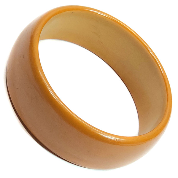 Antique Light Brown Color Bakelite Thin Bangle Art Deco Estate Jewelry Bracelet