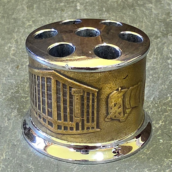 Vintage John M. Forster Co. Advertising Pen Holder Desk Paperweight Rochester NY