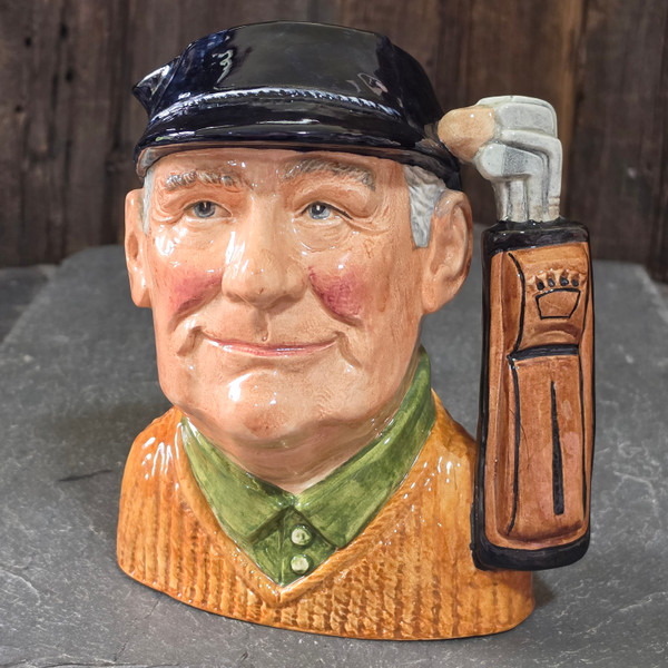 Royal Doulton Golfer Character Jug D6623 Large Mug Vintage Golf Bag Handle 1970