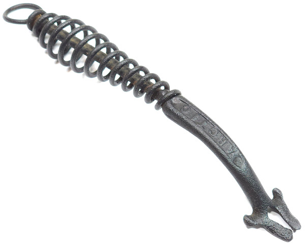 Antique Spring Handled Arctic Cast Iron Stove Burner Lifter Handle Pot Plate