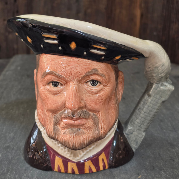 Royal Doulton Henry VIII Large Character Toby Jug D6642 England 1975 Tudor King