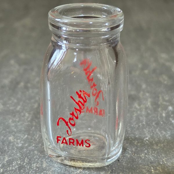 Vintage Forsht's Farms Mini Milk Bottle Individual Creamer PA Dairy Pyro ACL Red