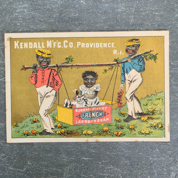 Victorian Trade Card Kendall French Laundry Soap Providence RI Black Americana