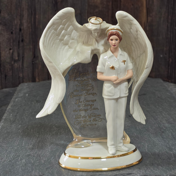 Bradford Exchange Angel of Compassion Nurse Figurine Serenity Prayer First Issue