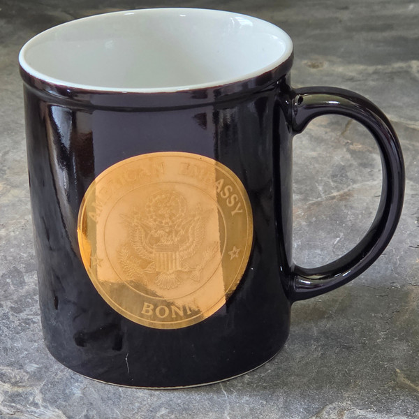 Vintage American Embassy Bonn West Germany Coffee Mug US Great Seal Diplomatic