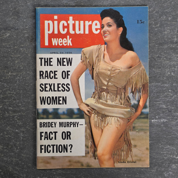 Vintage Picture Week Magazine April 24 1956 Linda Cristal Cover Kim Novak Pinup