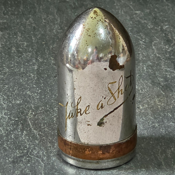 Vintage Art Deco Bullet Artillery Shell Take a Shot Nested Jiggers Germany Case