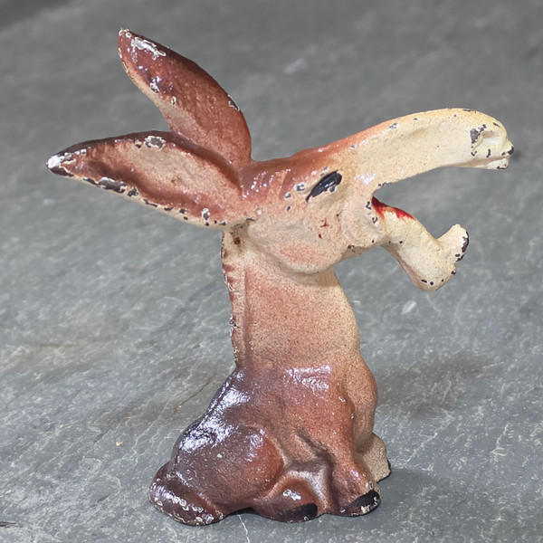 Antique Hubley Cast Iron Braying Donkey Figurine 1930s Laughing Mule Paperweight