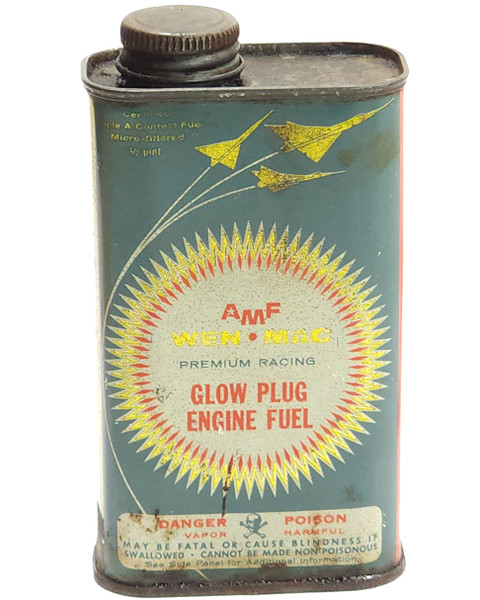 Vintage AMF Wen-Mac Premium Racing Glow Plug Engine Fuel Advertising Tin Oil Can