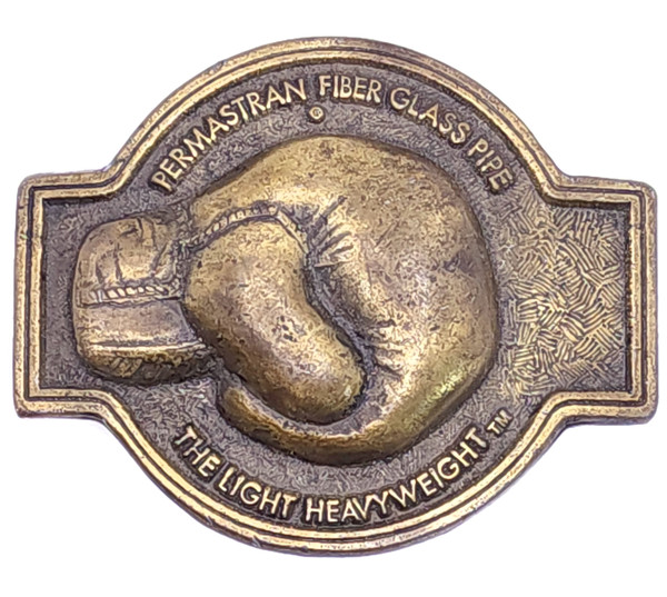 Vintage Johns-Manville Permastran Fiber Glass Pipe Boxing Glove Belt Buckle