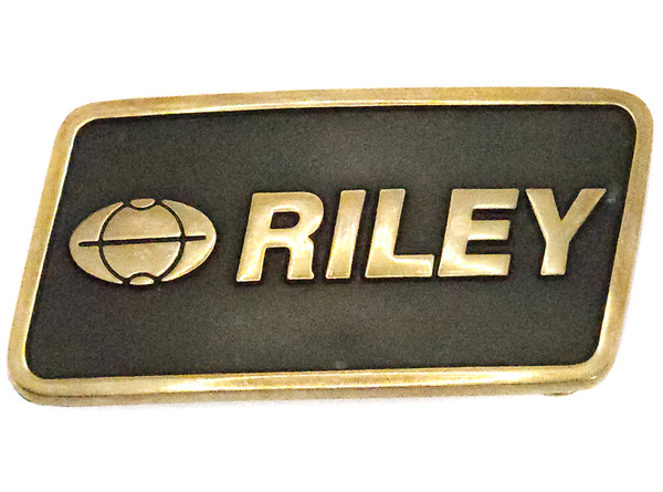 1992 Brass Riley Advertising Logo Belt Buckle Anacortes Brass Works