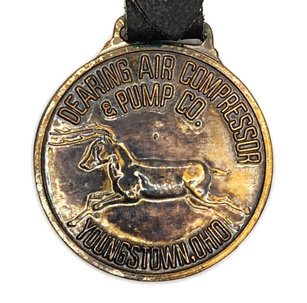 Vintage Dearing Air Compressor & Pump Co. Pocket Watch Fob Youngstown, OH