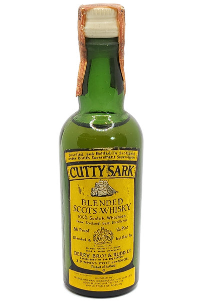 Vintage Cutty Sark Blended Scots-Whisky Miniature Whiskey Liquor Bottle w/ Seals