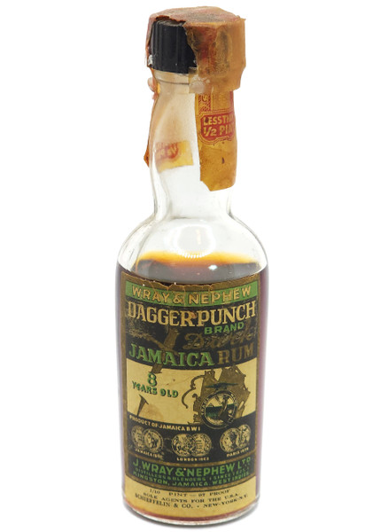 Vintage Wray & Nephew Dagger Punch Brand Rum Mini Liquor Bottle Sealed Jamaica