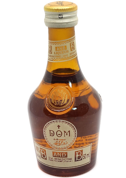 Vintage Sealed B and B Dom Benedictine and Brandy Mini Liquor Bottle Miniature