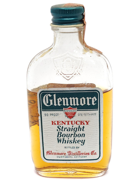 Vintage Glenmore Kentucky Straight Bourbon Mini Liquor Bottle Sealed Whiskey