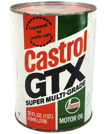 Vintage NOS Castrol GTX Super Multi-Grade 20W-50 Motor Oil Can 1 Quart ...