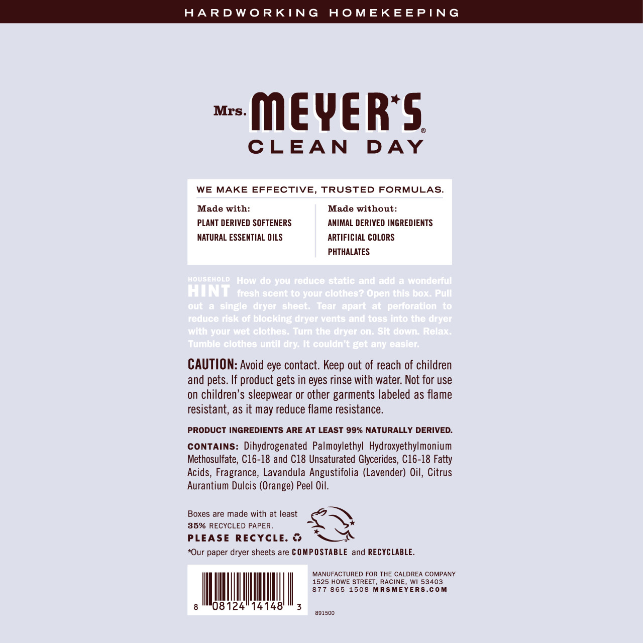 Mrs Meyer S Lavender Dryer Sheets