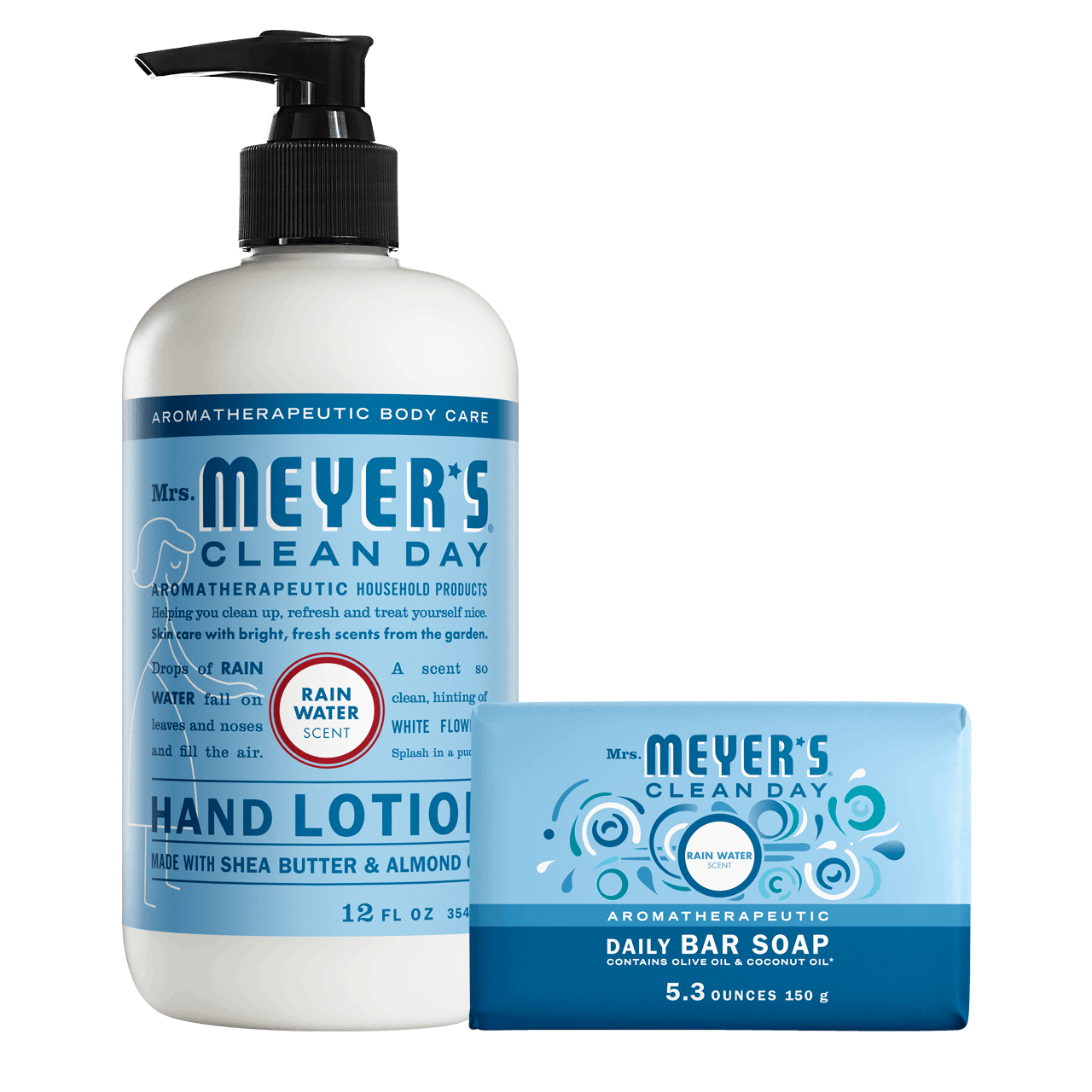 Mrs. Meyer's Rain Water Bar Soap & Hand Lotion Set