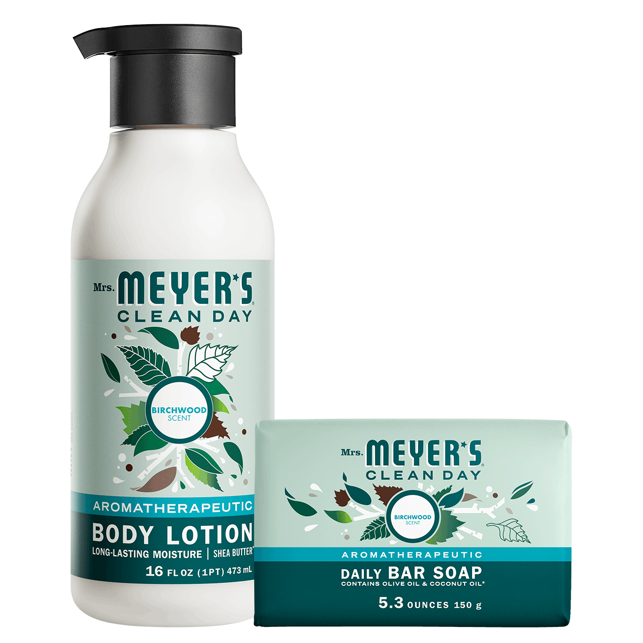 Mrs. Meyer's Birchwood Bar Soap & Body Lotion Set