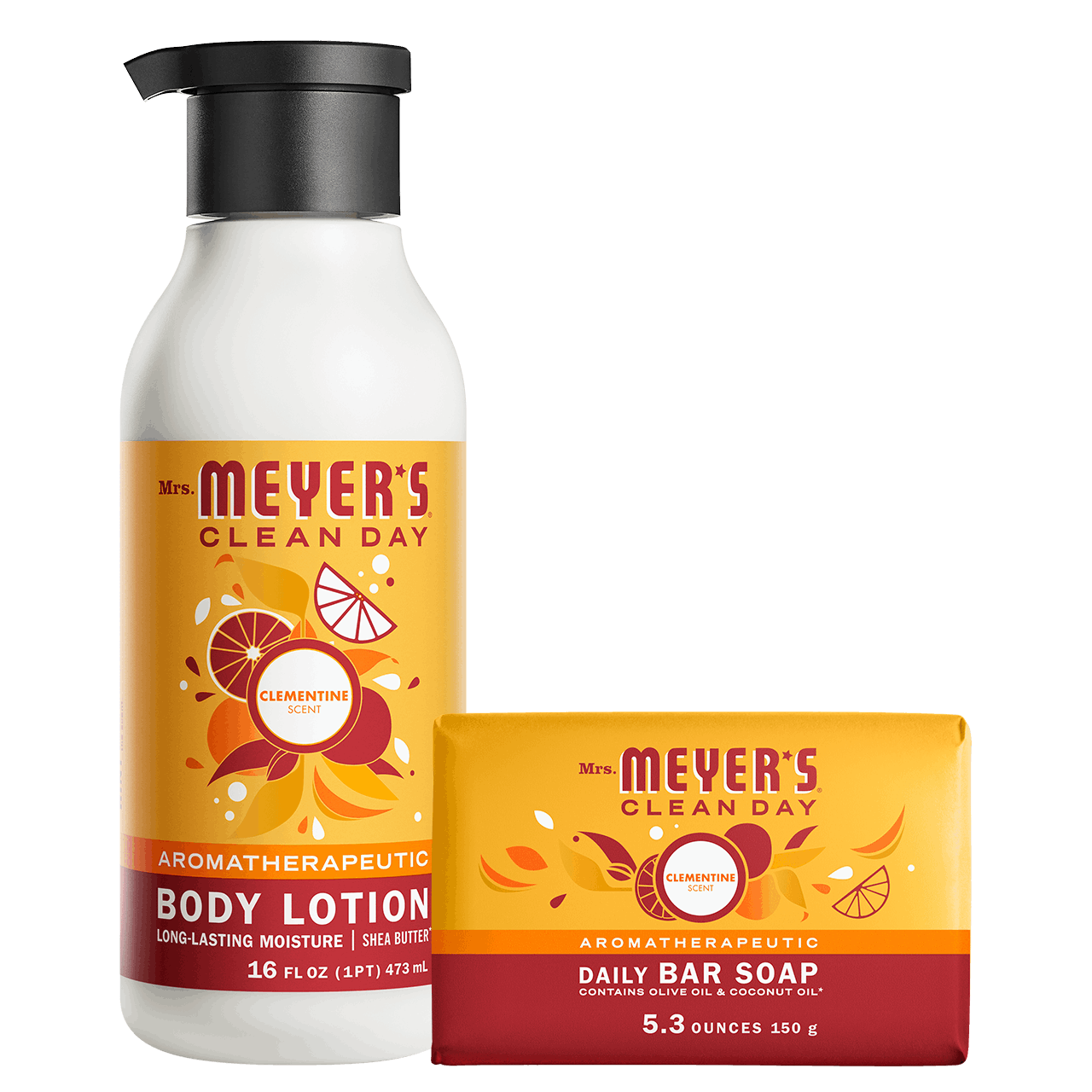 Mrs. Meyer's Clementine Bar Soap & Body Lotion Set