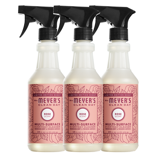 mrs meyers rose multi surface everyday cleaner three count bundle