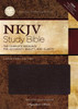 NKJV Study Bible, Large Print, Bonded Leather, Burgundy, Indexed - ISBN: 9781418542634