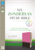 NIV Zondervan Study Bible, Imitation Leather, Pink/Brown, Indexed - ISBN: 9780310444770