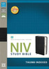 NIV Study Bible, Top-Grain Leather, Black, Indexed, Red Letter Edition - ISBN: 9780310437406