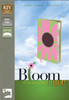 KJV, Thinline Bloom Collection Bible, Compact, Imitation Leather, Green/Pink, Red Letter Edition - ISBN: 9780310440949