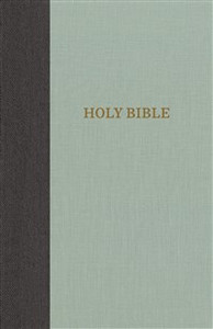 KJV, Thinline Bible, Large Print, Cloth over Board, Gray/Green, Red Letter Edition - ISBN: 9780718097981