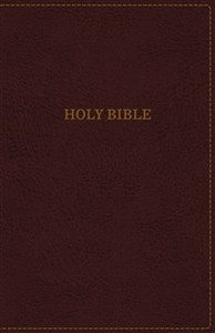 KJV, Thinline Bible, Large Print, Imitation Leather, Burgundy, Red Letter Edition - ISBN: 9780718098131